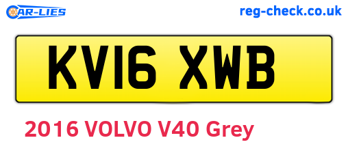 KV16XWB are the vehicle registration plates.