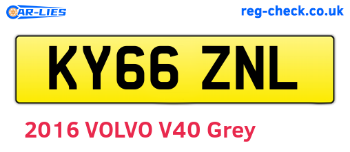 KY66ZNL are the vehicle registration plates.