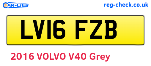LV16FZB are the vehicle registration plates.