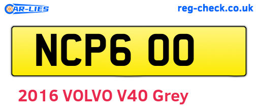 NCP600 are the vehicle registration plates.
