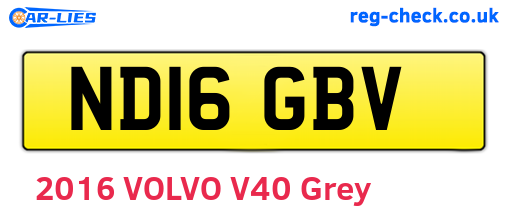ND16GBV are the vehicle registration plates.