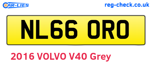 NL66ORO are the vehicle registration plates.