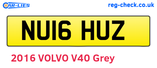 NU16HUZ are the vehicle registration plates.