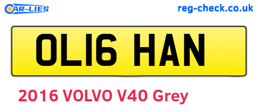OL16HAN are the vehicle registration plates.