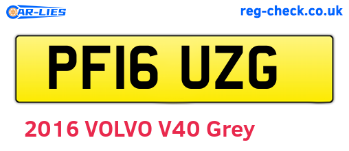 PF16UZG are the vehicle registration plates.