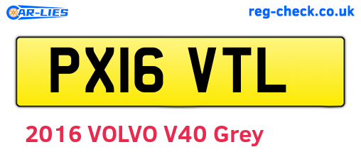 PX16VTL are the vehicle registration plates.