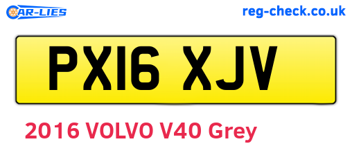 PX16XJV are the vehicle registration plates.