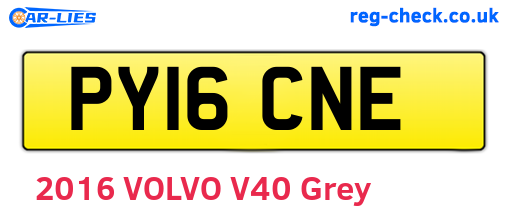 PY16CNE are the vehicle registration plates.