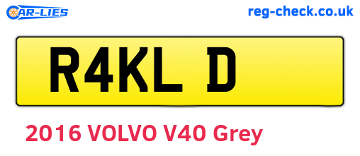 R4KLD are the vehicle registration plates.
