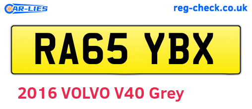 RA65YBX are the vehicle registration plates.