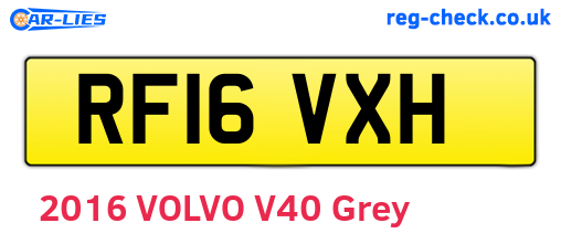 RF16VXH are the vehicle registration plates.