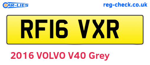 RF16VXR are the vehicle registration plates.