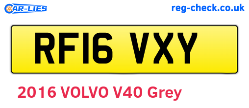 RF16VXY are the vehicle registration plates.