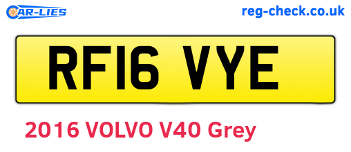 RF16VYE are the vehicle registration plates.