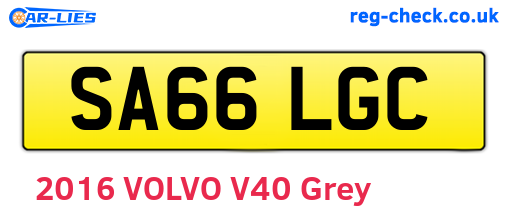 SA66LGC are the vehicle registration plates.