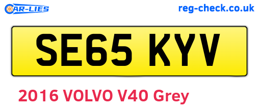 SE65KYV are the vehicle registration plates.