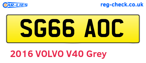SG66AOC are the vehicle registration plates.