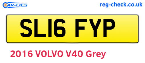 SL16FYP are the vehicle registration plates.