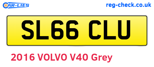SL66CLU are the vehicle registration plates.