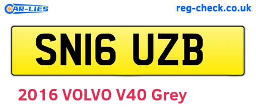 SN16UZB are the vehicle registration plates.