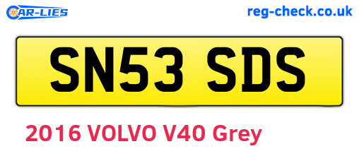 SN53SDS are the vehicle registration plates.