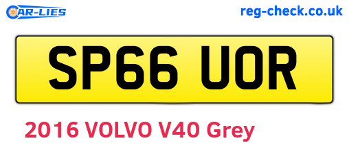 SP66UOR are the vehicle registration plates.