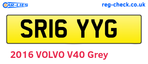 SR16YYG are the vehicle registration plates.