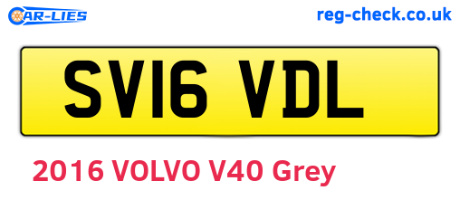 SV16VDL are the vehicle registration plates.