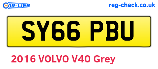 SY66PBU are the vehicle registration plates.