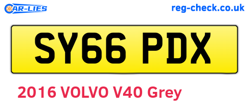 SY66PDX are the vehicle registration plates.