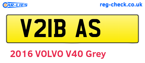 V21BAS are the vehicle registration plates.