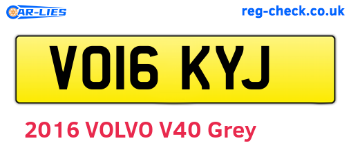 VO16KYJ are the vehicle registration plates.
