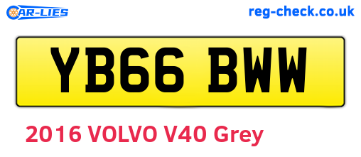 YB66BWW are the vehicle registration plates.