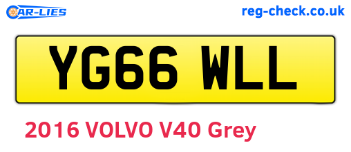YG66WLL are the vehicle registration plates.