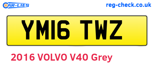 YM16TWZ are the vehicle registration plates.