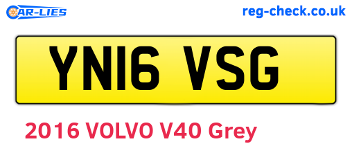 YN16VSG are the vehicle registration plates.