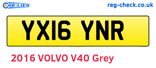 YX16YNR are the vehicle registration plates.