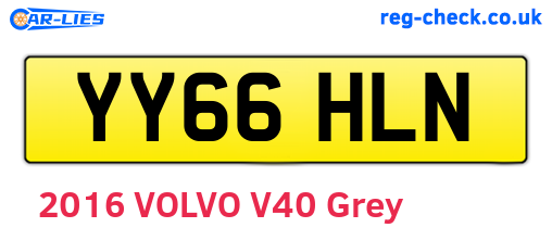 YY66HLN are the vehicle registration plates.
