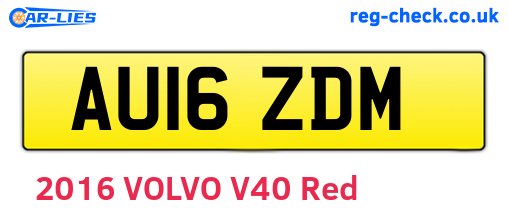 AU16ZDM are the vehicle registration plates.