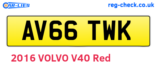 AV66TWK are the vehicle registration plates.