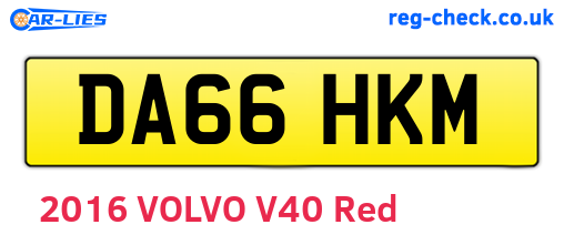 DA66HKM are the vehicle registration plates.