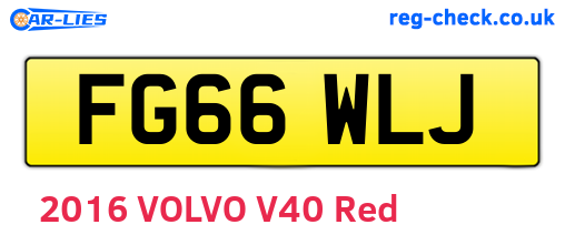 FG66WLJ are the vehicle registration plates.