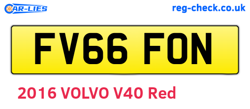 FV66FON are the vehicle registration plates.
