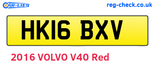 HK16BXV are the vehicle registration plates.