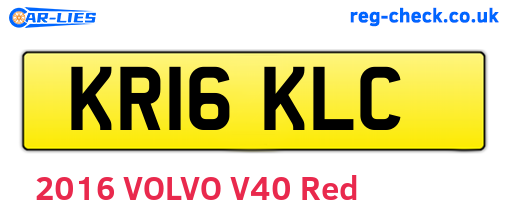 KR16KLC are the vehicle registration plates.