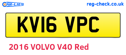 KV16VPC are the vehicle registration plates.