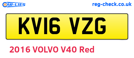 KV16VZG are the vehicle registration plates.