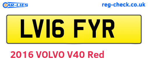LV16FYR are the vehicle registration plates.