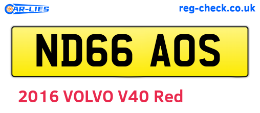 ND66AOS are the vehicle registration plates.