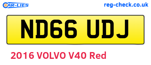 ND66UDJ are the vehicle registration plates.